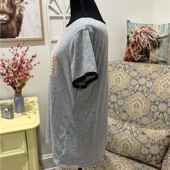 Justice Gray Short Sleeve T-Shirt with Rainbow Design - Picture 6 of 6